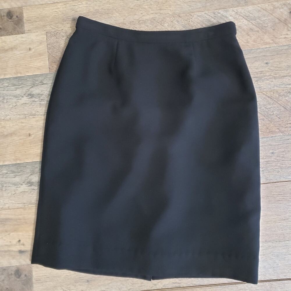 Kasper Pencil‎ Skirt Size 8P Black Lined Career Workwear Corpcore Basic Office